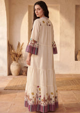 Minivestido de lino para mujer con cuello en V - Romi