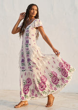 ibBan Hand Embroidered Floral Cotton Maxi Dress -Saira Maxi Dress