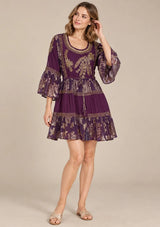 ibBan Women’s Cotton Lurex Embroidered Short Tunic - Soha