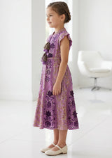 Girls' Shimmer Cotton dress  Round Tie-Up Neck - Seliza