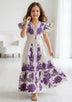 Girls' Printed Cotton dress V-Neck - Yamira