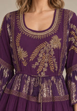 ibBan Women’s Cotton Lurex Embroidered Short Tunic - Soha