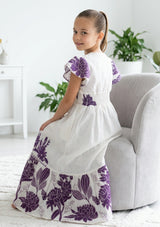 Girls' Printed Cotton dress V-Neck - Yamira
