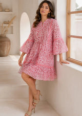 Women's Cotton Mini Dress V-Neck - Hazal