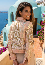 ibBan Hand Embroidered Jacket | Luxury Beaded Cotton Canvas Organza Jacket - Vidha