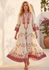 Minivestido de lino para mujer con cuello en V - Romi