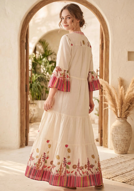 Minivestido de lino para mujer con cuello en V - Romi