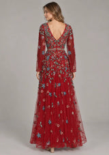 ibBan Women’s  Long Dress with Hand Embroidery - Aabish