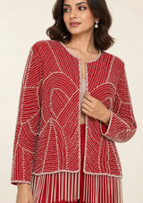 ibBan Women’s  Beaded Jacket and Pant Set - Zarina