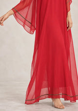 ibBan Women’s Hand Embroidered Georgette Kaftan Dress -Zava