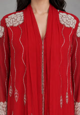 ibBan Women’s Hand Embroidered Georgette Ethnic Dress -Ariya