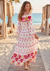 Women's Cotton Maxi Dress Bardot - Sharbi