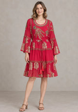 ibBan Women’s Cotton Lurex Embroidered Short Tunic - Soha
