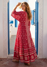 ibBan Hand Embroidered Cotton Maxi Dress | Luxury Boho Resort -Fabiya