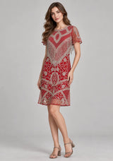 ibBan Party Midi Dress with Hand Beadwork & Fringe - Darya