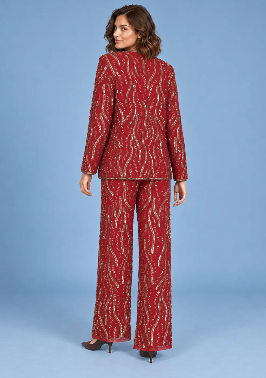 ibBan Women’s Georgette & Net Jacket with Hand Embroidered - Tasmia