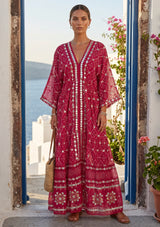 ibBan Hand Embroidered Cotton Maxi Dress | Luxury Boho Resort -Fabiya