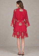 ibBan Women’s Cotton Lurex Embroidered Short Tunic - Soha