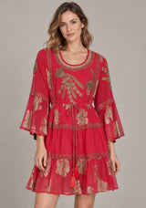 ibBan Women’s Cotton Lurex Embroidered Short Tunic - Soha