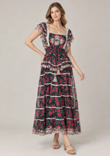 ibBan Floral Cotton Georgette Long Dress - Kausar