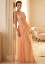 Women's Georgette Maxi Dress Peach - Bridal