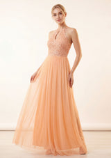 Women's Georgette Maxi Dress Halter Neck - Alvisha