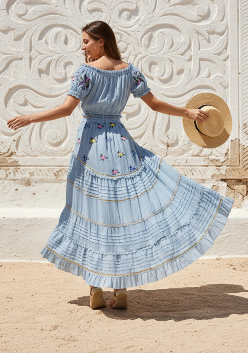 Vestido largo de algodón para mujer - Sama