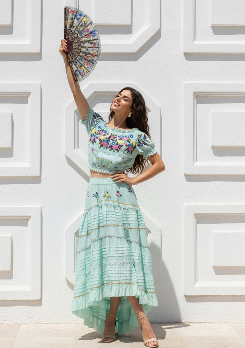 Vestido largo de algodón para mujer - Sama