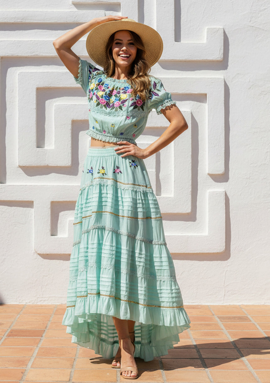 Vestido largo de algodón para mujer - Sama