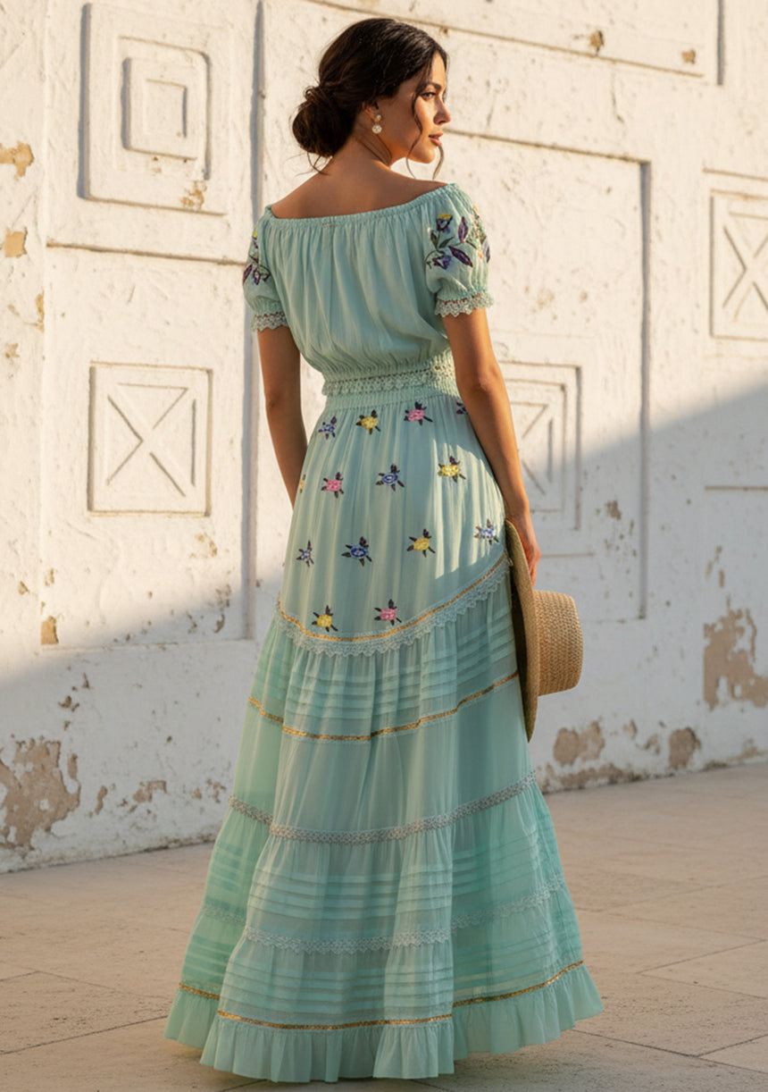 Vestido largo de algodón para mujer - Sama