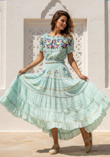 Vestido largo de algodón para mujer - Sama