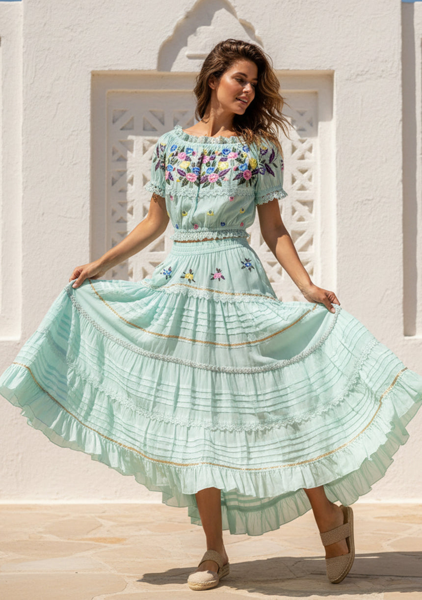 Vestido largo de algodón para mujer - Sama