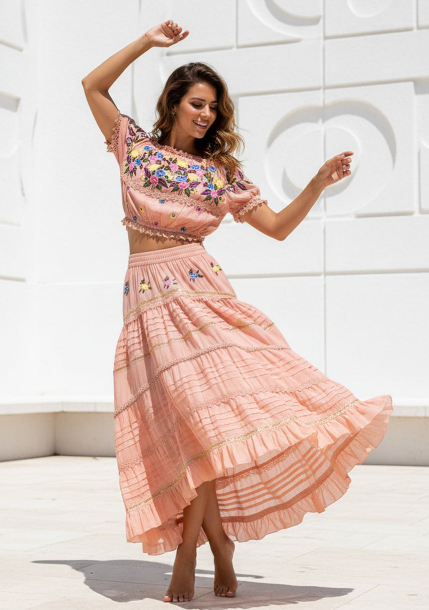 Vestido largo de algodón para mujer - Sama
