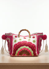 ibBan Women's Hand Embroidered Tote Bag - Sara | Artisan Canvas Handbag