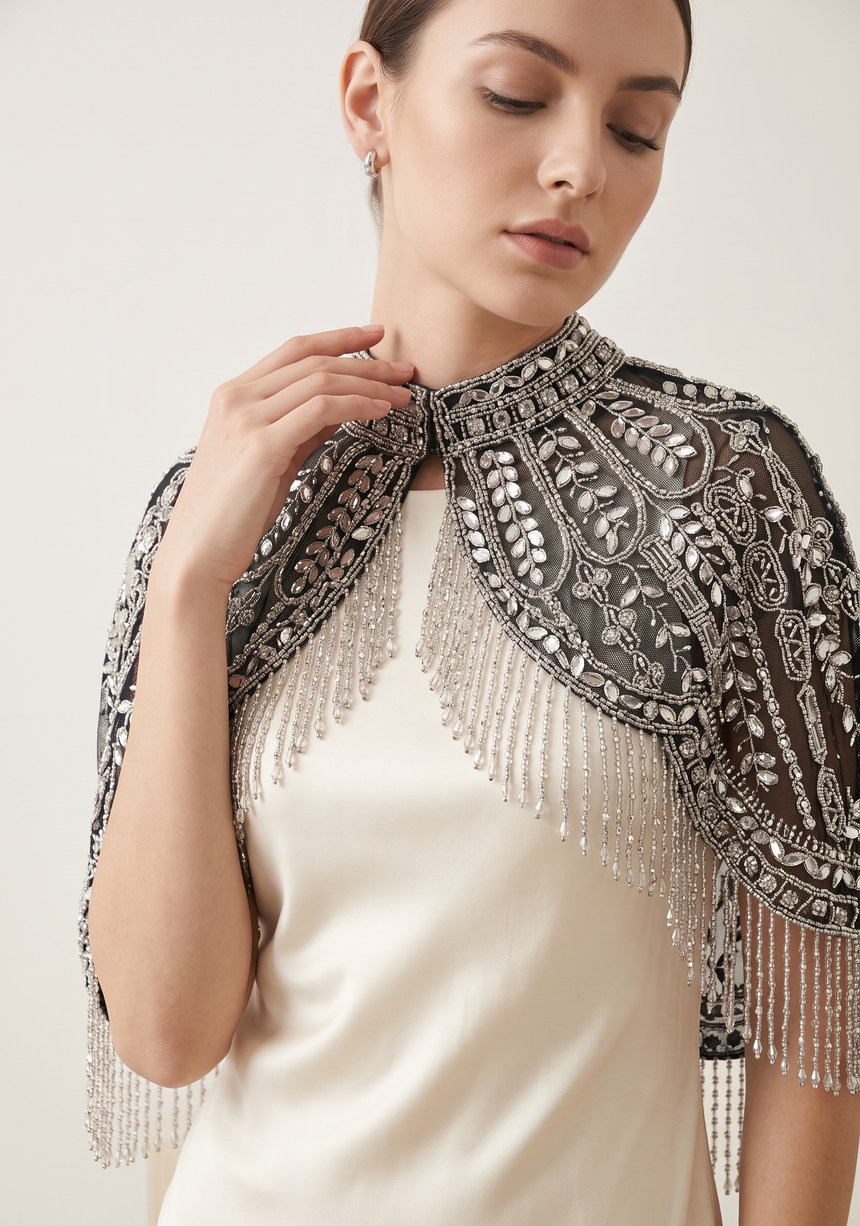 ibBan Embellished Net Beaded Neckwear - Ela