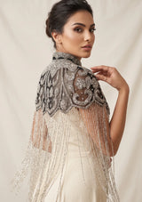ibBan Women's Hand Embroidered Beaded Evening Cape - Zera
