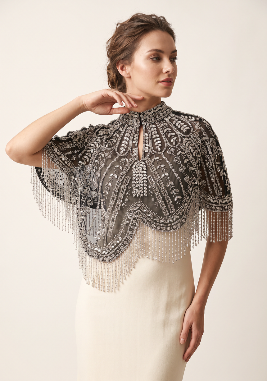 ibBan Embellished Net Beaded Neckwear - Ela