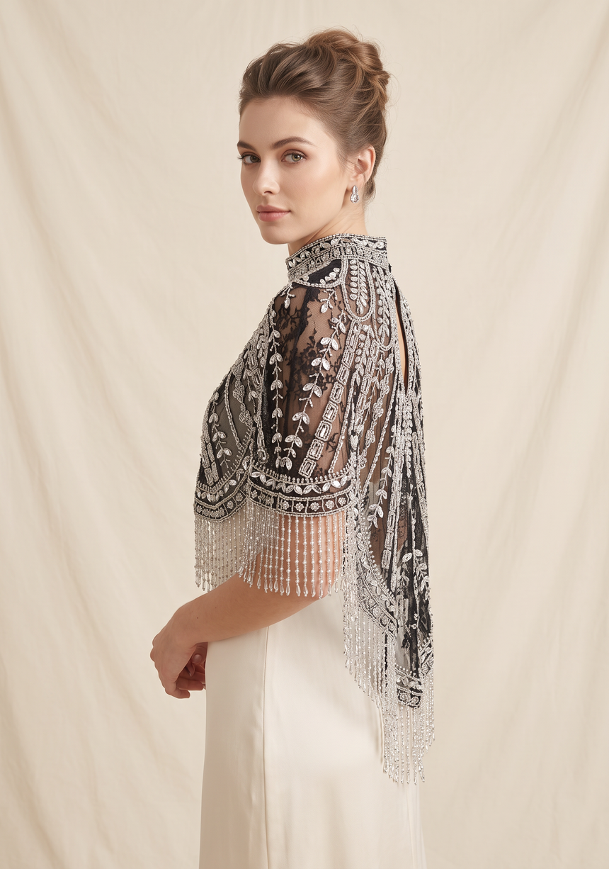 ibBan Embellished Net Beaded Neckwear - Ela