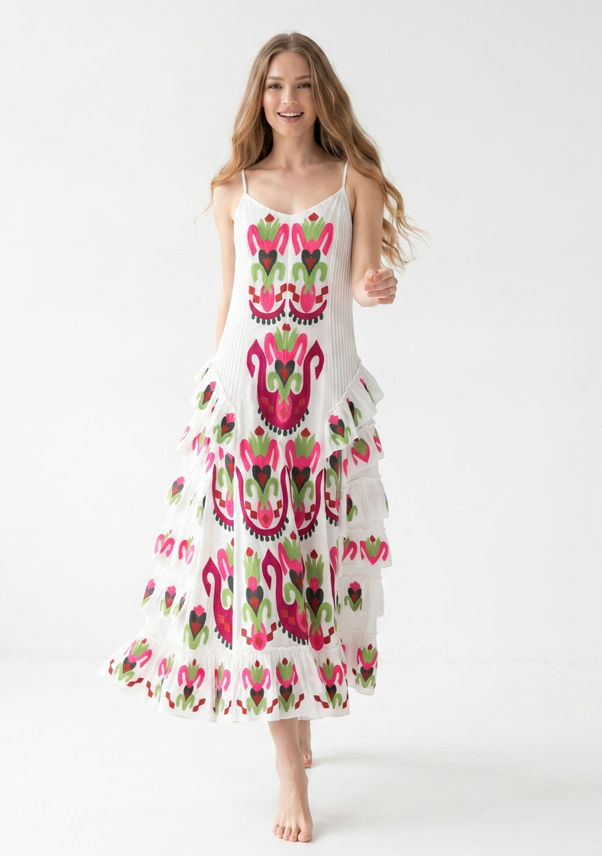 Women's Cotton Maxi Dress Square Neck - Gypsy