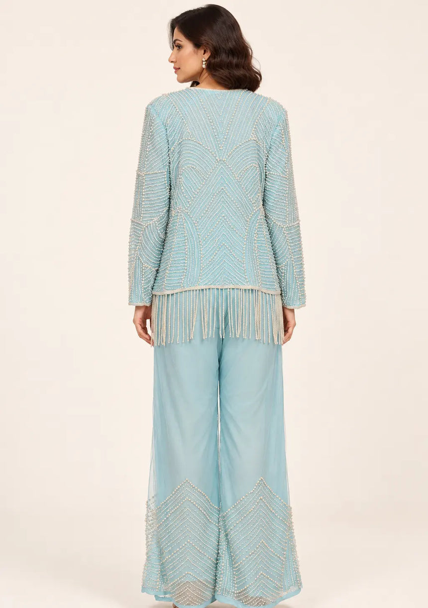 ibBan Women’s  Beaded Jacket and Pant Set - Zarina