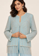 ibBan Women’s  Beaded Jacket and Pant Set - Zarina