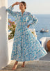 Women's Printed Cotton Floral Long Dress | ibBan Europe - Esra Long Dress