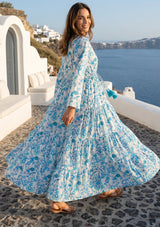 Women's Printed Cotton Floral Long Dress | ibBan Europe - Esra Long Dress