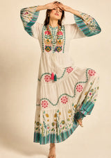 Minivestido de lino para mujer con cuello en V - Romi