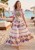 Maxivestido de algodón con cuello en V para mujer - Funami
