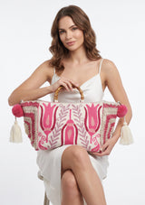 ibBan Women's Hand Embroidered Floral Tote Bag - Vesana | Artisan Canvas Handbag