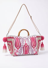 ibBan Women's Hand Embroidered Floral Tote Bag - Vesana | Artisan Canvas Handbag