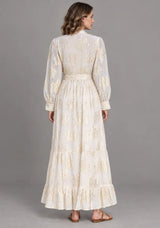 ibBan Embellished Lurex Long Dress with Metallic - Varsha