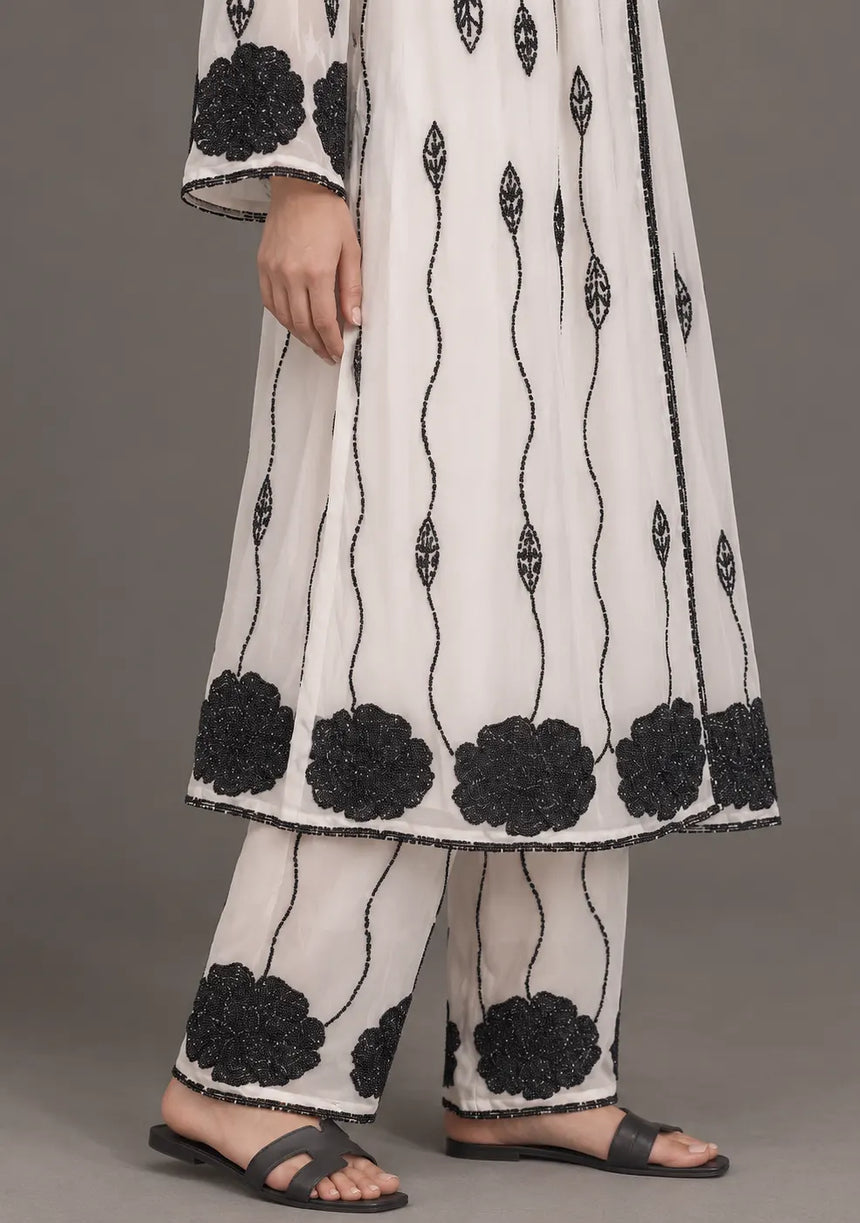 ibBan Women’s Hand Embroidered Georgette Ethnic Dress -Ariya
