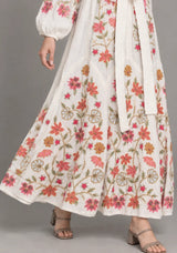 ibBan Floral Embroidered Maxi Dress with Tassel - Ravila